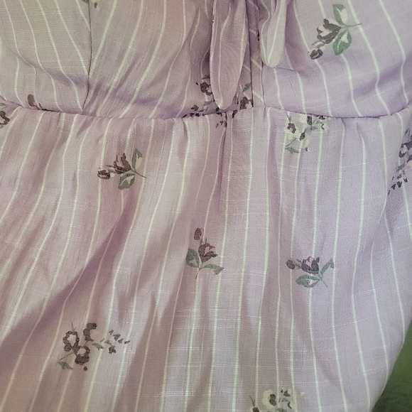Lavender Stripe Floral Cottagecore Cami Blouse - Picture 4 of 6